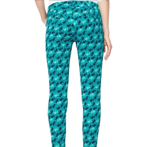 New York & Company Blue Patterned Ankle Pants - Picture 3 of 9
